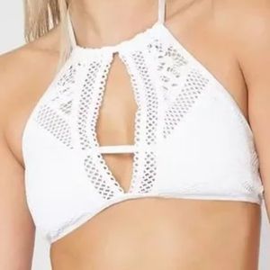 BECCA 2 PIECE BIKINI HIGH NECK WHITE Sz L
